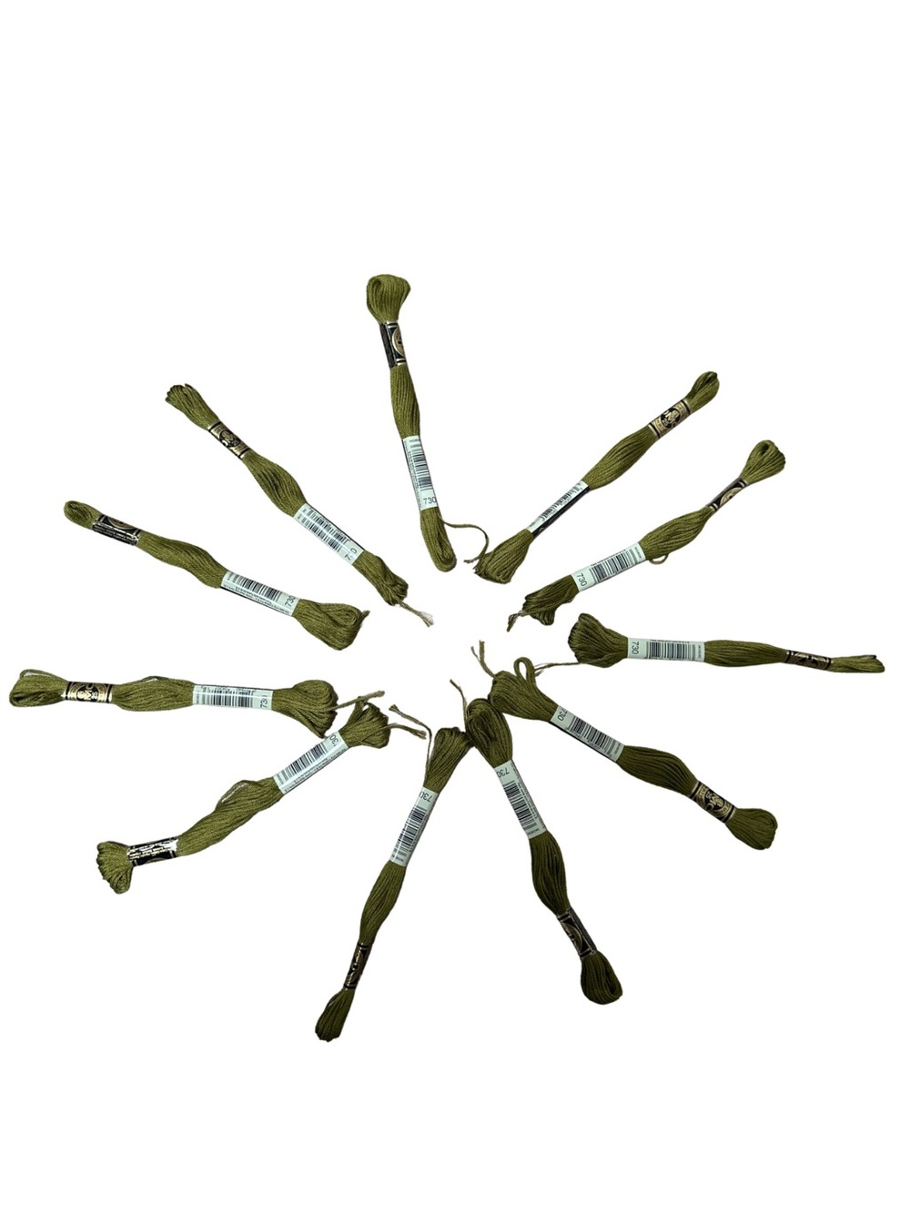 Olive Green Embroidery Floss Skeins 11 Pieces